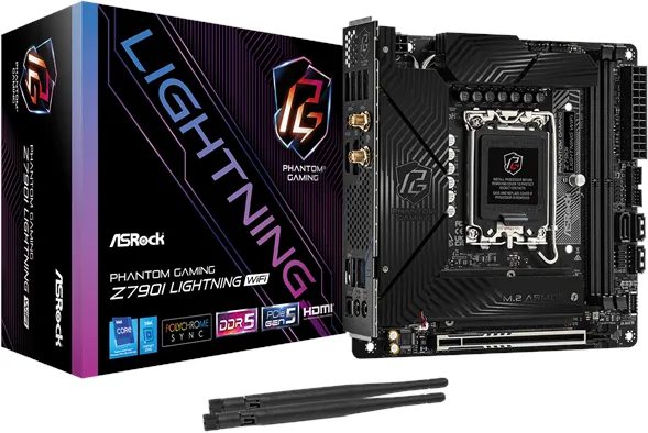 ASRock Z790I PG LIGHTNING WIFI Mainboard - Intel Z790 - Intel LGA1700 Sockel - DDR5 RAM - Mini-ITX