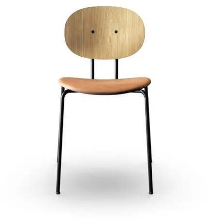 Sibast Furniture Piet Hein Esszimmerstuhl Schwarz in Eiche und cognacfarbenem Leder