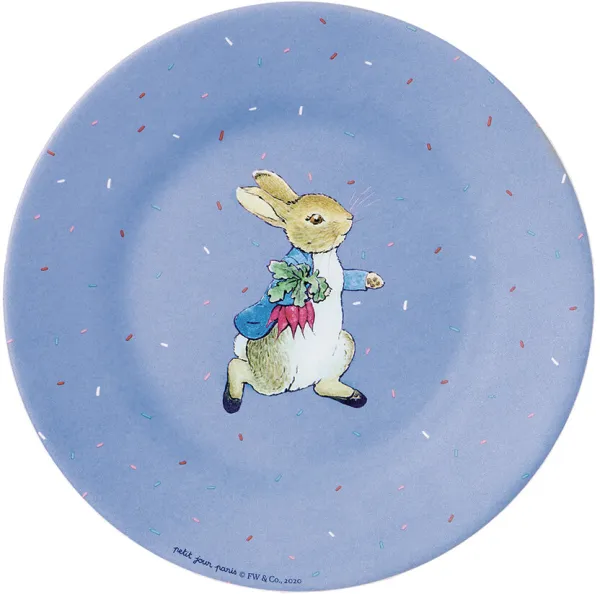 Peter Hase, blauer Teller