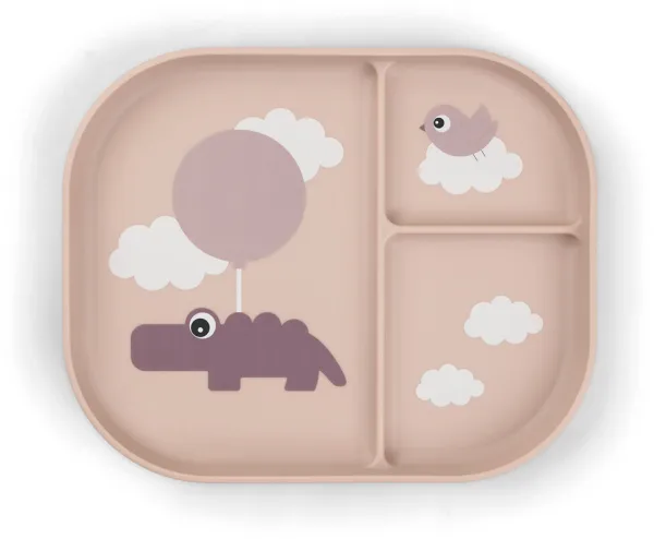 Geteilter Teller Foodie Happy Clouds Altrosa